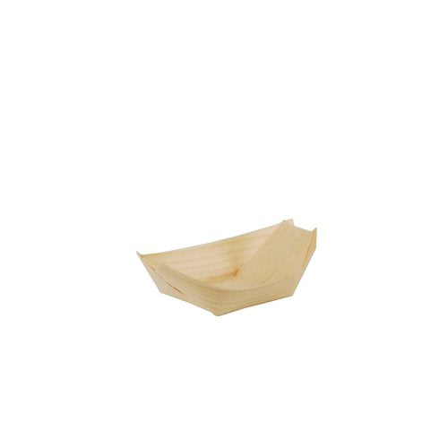 PAPSTAR 50 finger food bowls, wood pure 11 cm x 6.5 cm, pack of 50