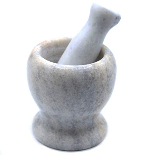 Kitchen Tool Large Marble Pestle & Mortar Crush & Mash Spices Herbs Grinder Cooking Food Prep (White)