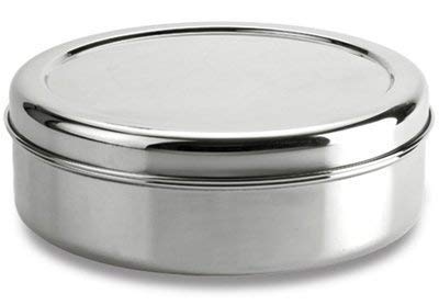 WhopperIndia Stainless steel Round Spice box Kitchen Masala Dabba 7 Compartments Double Lid, 9 Inch (Silver)