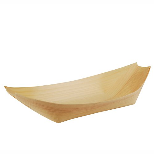 PAPSTAR 50 finger food bowls, pure wood, 25 cm x 10 cm, pack of 50