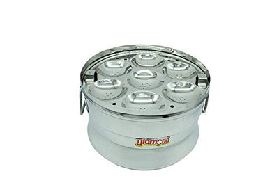 Diamond Stainless Steel Idly Pot Making 21 Idli / 20 Mini Idli / 1 Steamer Plate with Dhokla