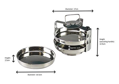 Stainless Steel 3 Plate Dhokla Stand Medium 3 Tier Indian Dhokla Stand for Cooker Steamer