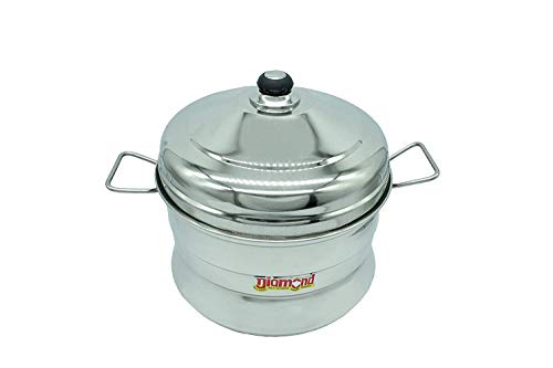 Diamond Stainless Steel Idly Pot Making 21 Idli / 20 Mini Idli / 1 Steamer Plate with Dhokla