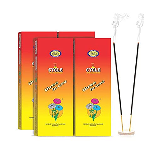 GE Export Premium Quality Pure Three In One Agarbathies Classic Incense Sticks With Woody - Pack Of 4