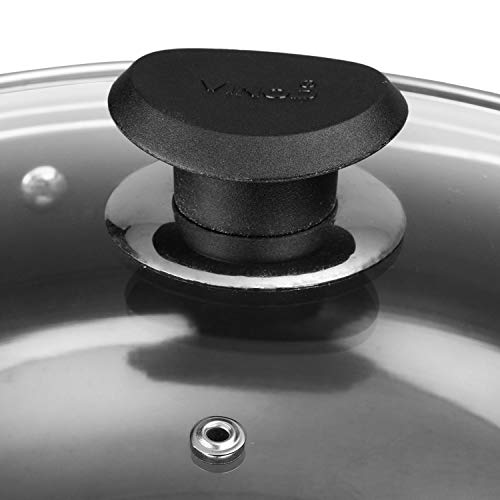 Vinod Cookware Deep Kadai With Lid Black 2.1 Litres