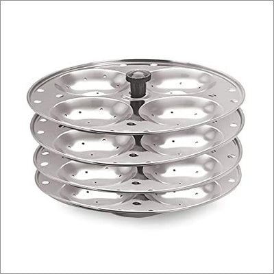 100% Stainless Steel Idli Stand | 4 Plates | 16 Idli Capacity |Fine Quality | Idli Plates | Steamer | Sancha | Kitchen Accessories | Rice Cake | 4 Tier Idly Maker | Easy Use