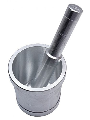 Mortar And Pestle Set/Kitchen Khalbatta/Okhli Masher/Khal Musal/Spice Mixer/Medicine Grinder Masher/Ukhali/Herb Grinder - 8.5 x 10.5 CM - Strong Aluminium Set