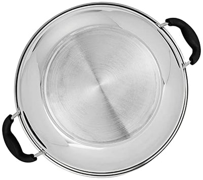 KSJONE Stainless Steel Idli Cooker Multi Kadai Steamer with Induction Friendly Bottom All-in-One Big Size 5 Plate 2 Idli | 2 Dhokla | 1 Patra | Momo's | 3 in 1