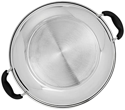 KSJONE Stainless Steel Idli Cooker Multi Kadai Steamer with Induction Friendly Bottom All-in-One Big Size 5 Plate 2 Idli | 2 Dhokla | 1 Patra | Momo&