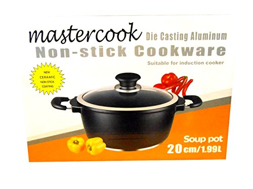 Mastercook 20 cm Black Die-cast Aluminium Non Stick Inductionable Soup Pot