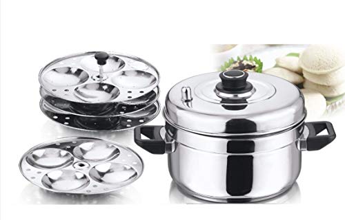 Vinod Idli Cooker Stainless Steel 4 Plates Stand 16 Idly Cooking