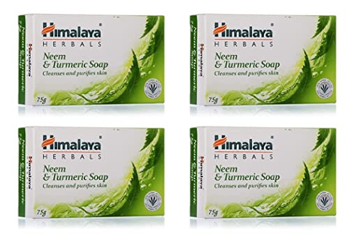 Himalaya Neem Turmeric Soap 75g (Pack of 4) – Goodness of Turmeric and Neem – Cleans Your Skin – Gives You a Refreshing Feel