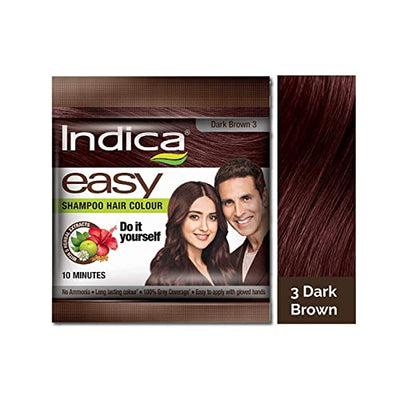 6 Pc Easy10 Minutes Herbal Hair Color Shampoo Base Dark Brown Herbs 25 ml by OMG-Deal