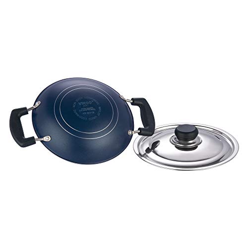 Vinod Appachetty Non Stick Appam Pan with Stainless Steel Lid, 215mm