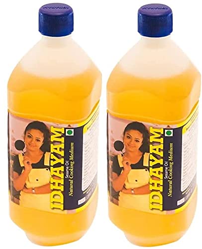 Idhayam Gingelly Oil | Til Seed Oil | Sesame Seed Oil | Edible Vegetable Oil 1 LTR pack of 2