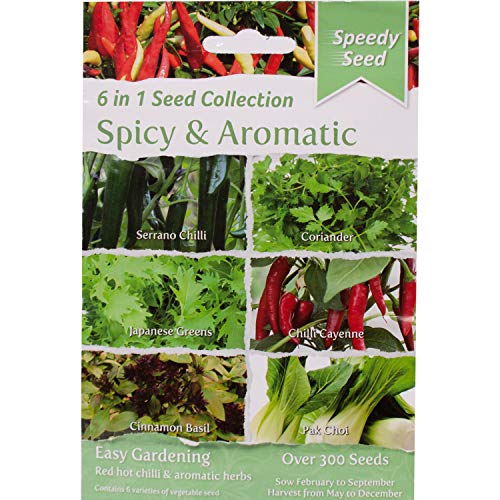 Speedy Seeds 6 in 1 Vegetable Seed Collection for Easy Gardening (Spicy & Aromatic)