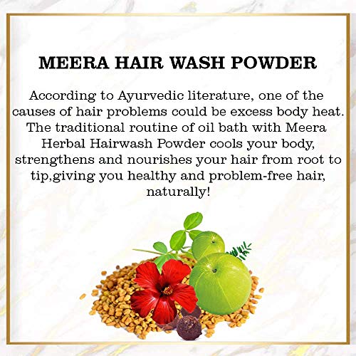 Meera Herbal Hairwash Powder With 7 Natural Herbs - 120g (4.23 oz) - Pack of 3