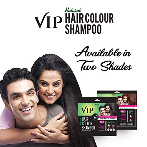 VIP 5 in 1 Natural Hair Colour Shampoo black Colour 40gm (6 pouch)