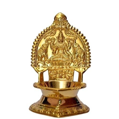 TejasCare Kamatchi Vilaku/Kamakshsi Devi Maa Brass Oil Lamp, 11cm Height(Brass)