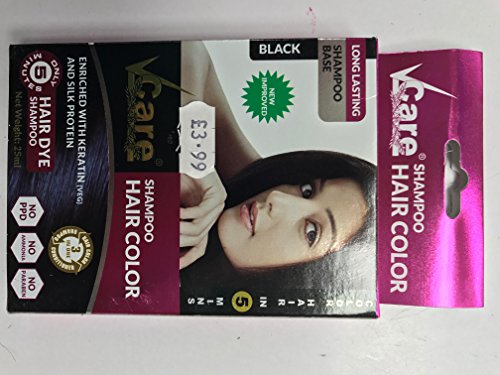 Vcare Shampoo Hair Color, Black, 25ml (no ppd, no ammonia,no paraben)