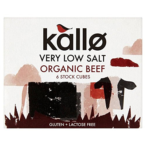 Kallo Organic Very Low Salt Beef Stock Cubes (6x8g) - Pack of 2