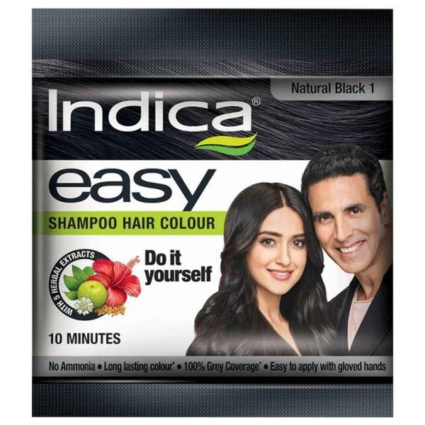 5 Pc Easy10 Minutes Herbal Hair Color Shampoo Base Black Herbs 25 ml by OMG Deals