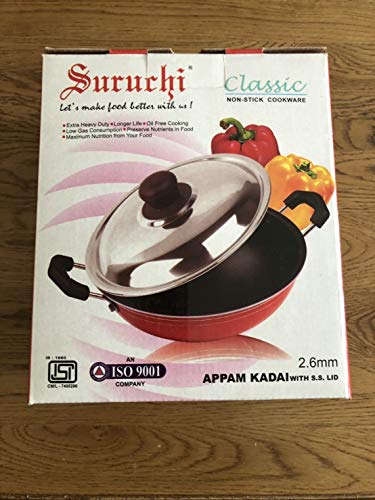 Anantha Non-Stick deep Appachetty cute with Lid 18Cm