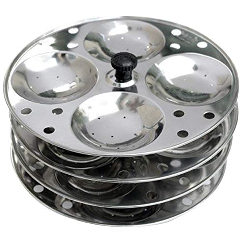 Stainless Steel Induction Base 4 Tier Idli Maker Cookware Idli Stand for Pressure Cooker