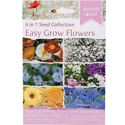 Speedy Seed 6 in 1 Seed Collection Range for Easy Gardening (Easy Grow Flowers)