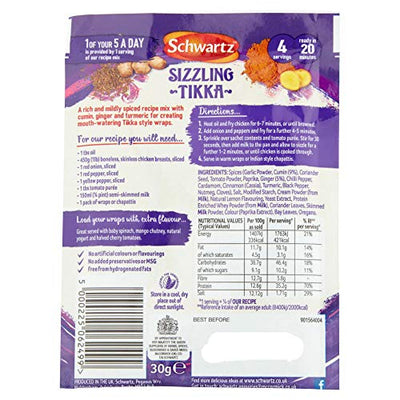 Schwartz Sizzling Tikka Wrap It Recipe Mix, 30g