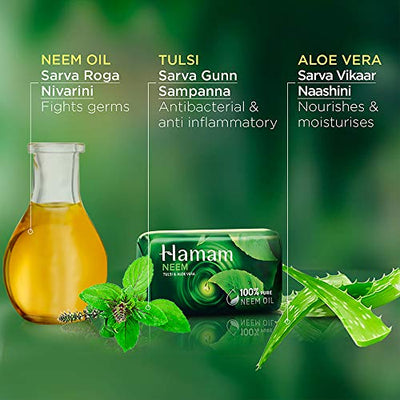 Hamam with Neem, Tulsi & Aloe vera Soap 100g