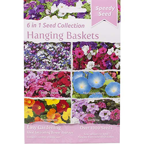 Speedy Seed 6 in 1 Seed Collection Range for Easy Gardening (Hanging Baskets)