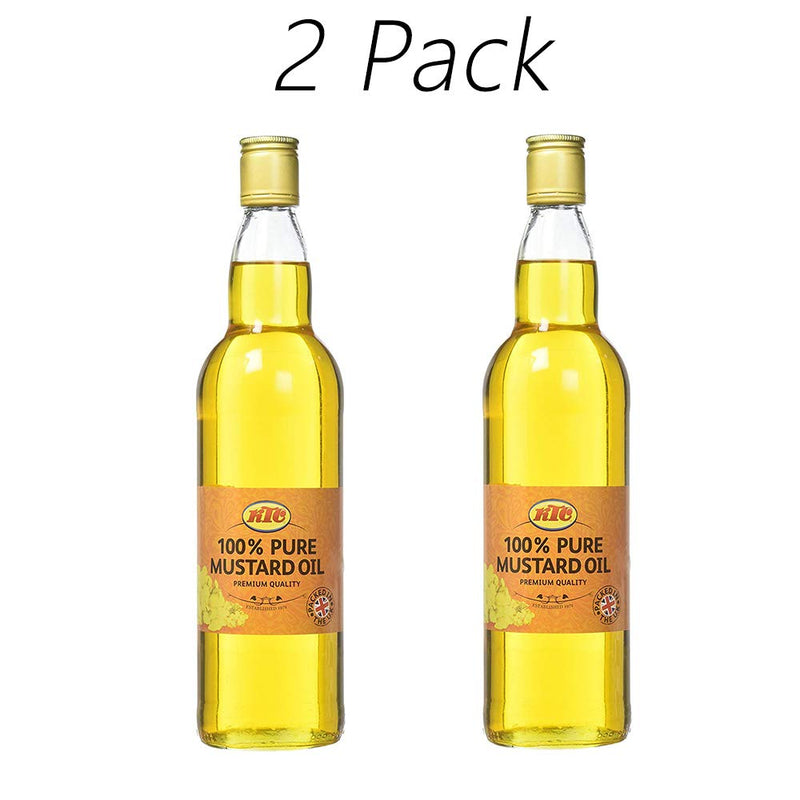 KTC 100% Pure Mustard Oil - Non Edible - 750ml Bottles - 2 Pack