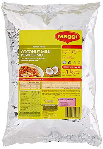 Maggi Sri Lankan Coconut Milk Powder Mix - Free from Gluten, Artificial Colours, Preservatives and Flavours for Curry Dishes & Coconut Rice Puddings - 1kg Bag