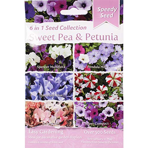 Speedy Seed 6 in 1 Seed Collection Range for Easy Gardening (Sweet Pea & Petunia)