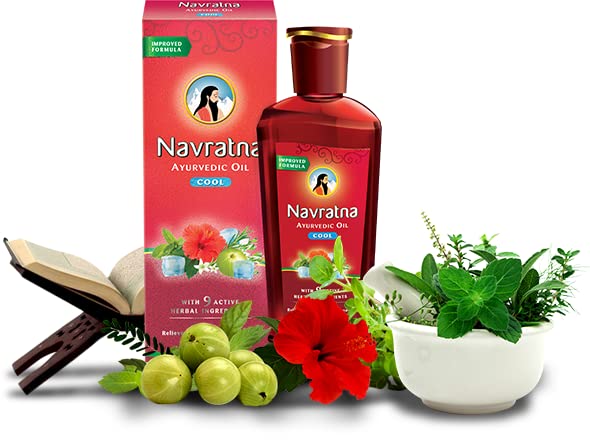 Navratna Ayurvedic Oil - Cooling Oil (Pack Of 3) - 100ml