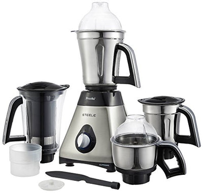 Preethi Steel Supreme MG-208 750-Watt Mixer Grinder (Silver/Black)