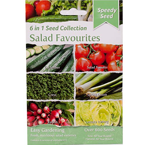 Speedy Seeds 6 in 1 Vegetable Seed Collection for Easy Gardening (Salad Favourites)