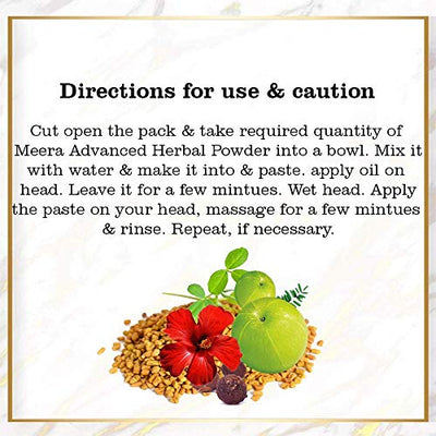 Meera Herbal Hairwash Powder With 7 Natural Herbs - 120g (4.23 oz) - Pack of 3