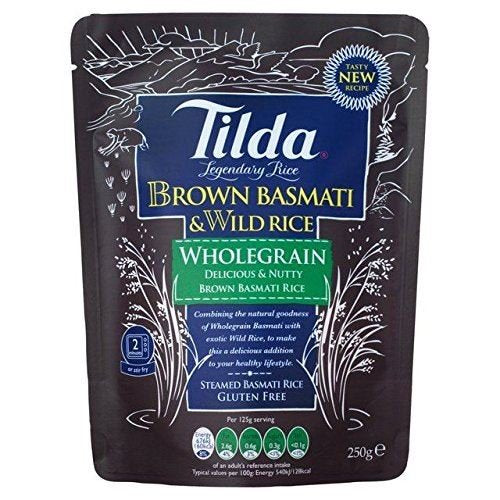 Tilda Steamed Basmati Whole Grain & Wild Rice - 250g (Pack of 6)