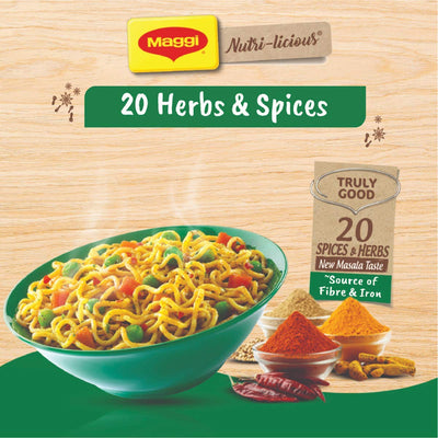 Maggi Nutri-Licious Malasa Atta Noodles, 75 grams pack, Vegetarian, India