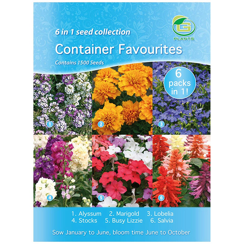 G Plants Container Favourites Flowers 6-in-1 Seed Collection