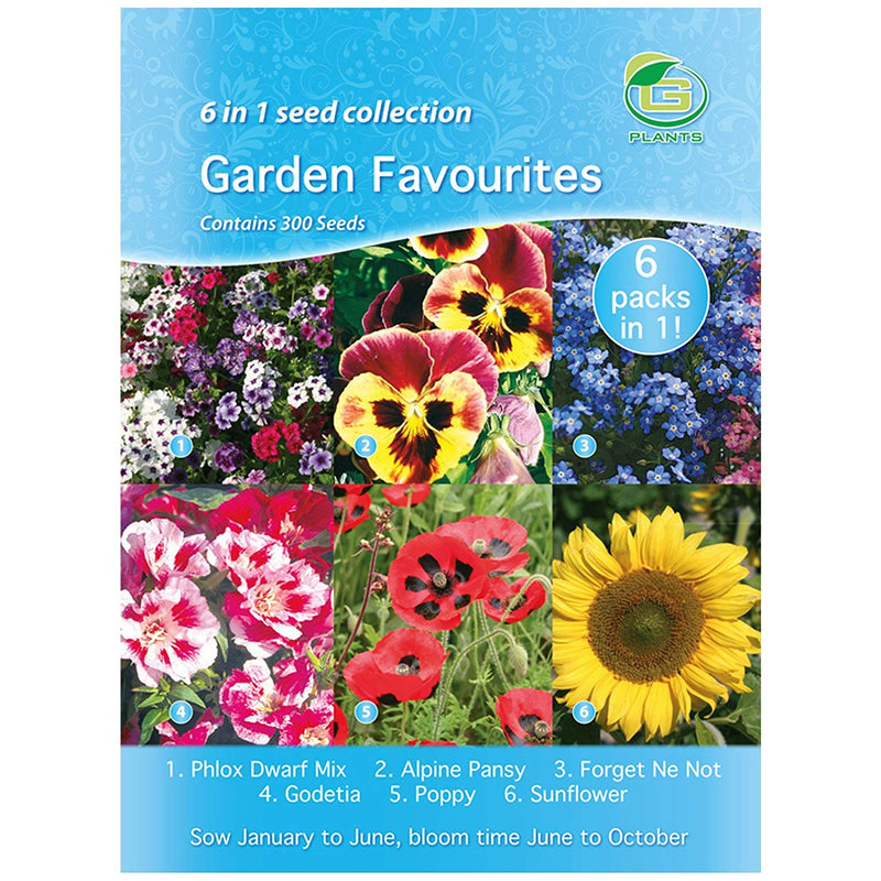 G Plants Garden Favourites Flowers 6-in-1 Seed Collection