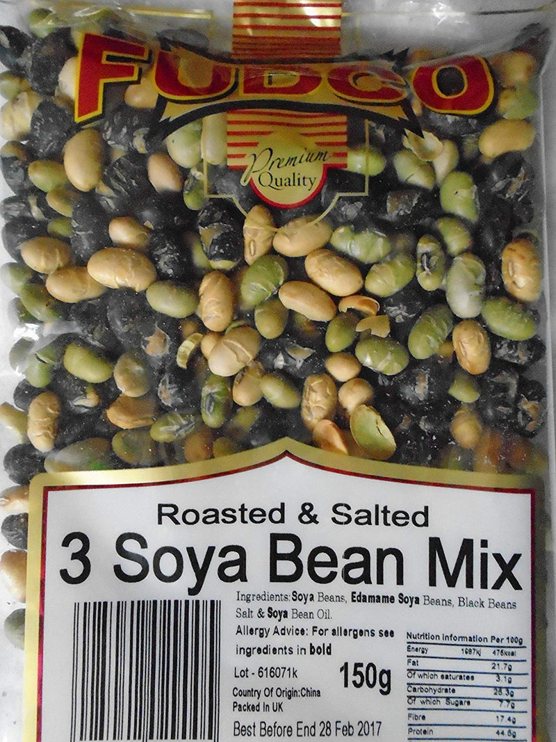 Fudco 3 Soya Bean Mix Roasted and Salted 150g (Pack of 2)