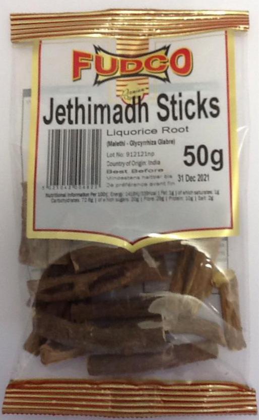 FUDCO JETHIMADH STICKS 50G LIQUORICE ROOT