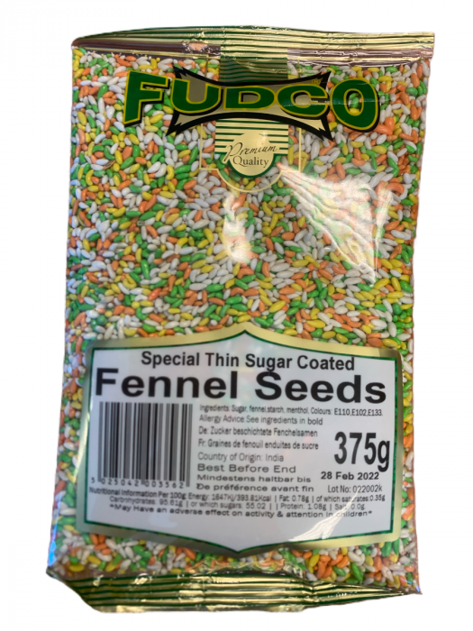 FUDCO SPECIAL THIN SUGAR COATED 375G FENNEL SEEDS