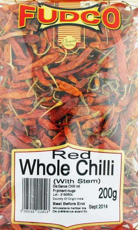 FUDCO WHOLE RED CHILLI 200G WITH STEM